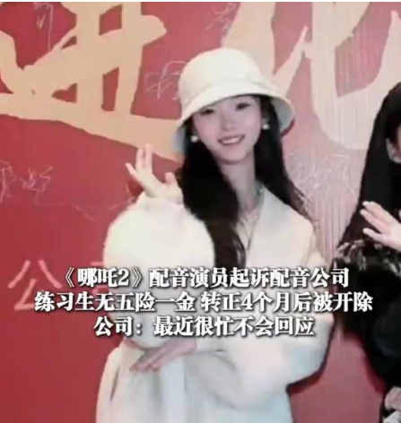 哪吒2》配音演員起訴配音公司 指責聲娛文化壓榨配音練習生